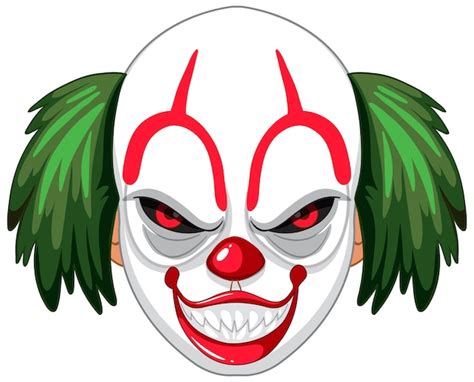 Free Vector Creepy Clown Face On White Background