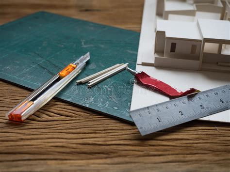 Cutting Paper Architectural Model Stock Image Image Of Plan Building