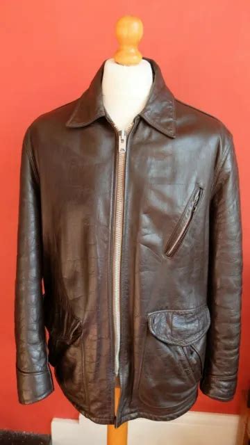 Schott Bros Perfecto Vintage 1960s Back Belted Leather Jacket Size 40