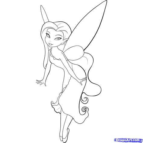 Easy Fairy Drawings Fairy Silvermist Colouring Pages Fairy Drawings