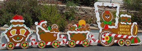 Gingerbread Train Crossing With Images Christmas Yard Art