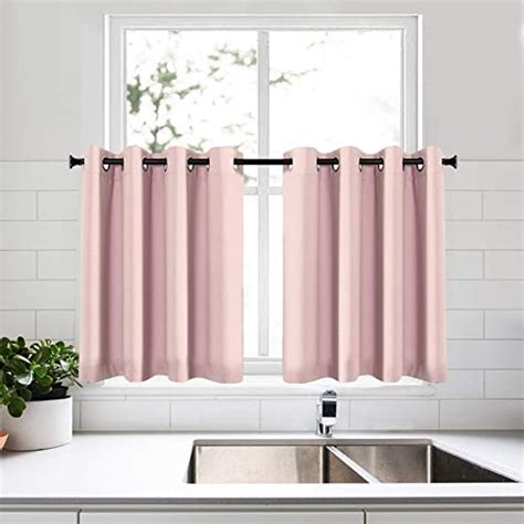 Keqiaosuocai Baby Pink Curtains Tiers For Girls Room Short