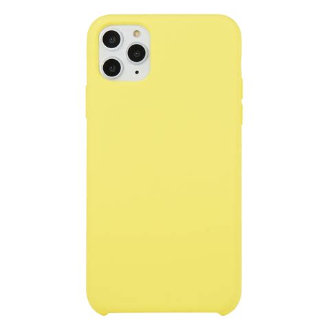 For Iphone 11 Pro Max Solid Color Solid Silicone Shockproof Case Shiny