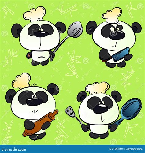 Cocinero De La Panda Stock De Ilustración Ilustración De Adorable