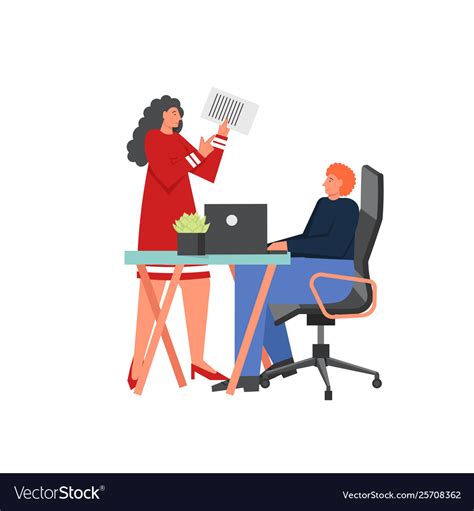Office Work Flat Style Design Royalty Free Vector Image
