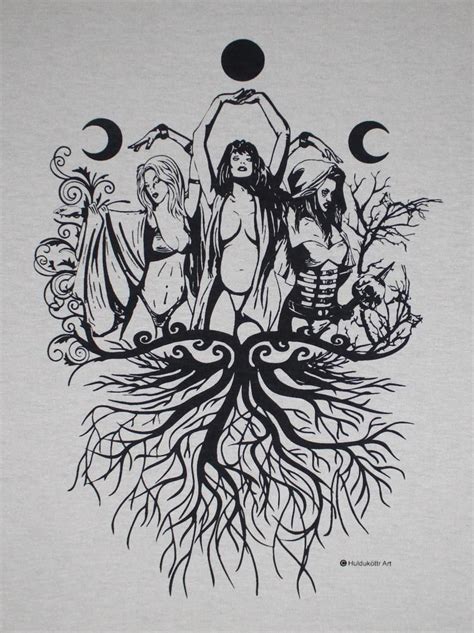 Maiden Mother Crone Wiccan Pagan T Shirt Bl Etsy Witch Tattoo
