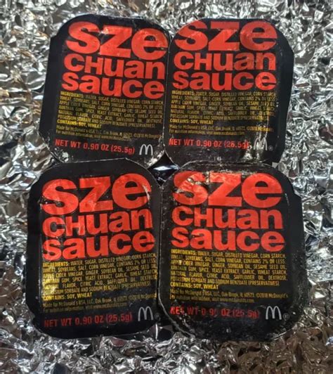 Rick And Mortys Mcdonalds Szechuan Teriyaki Dipping Sauce 4 Packs 20