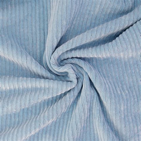 Jersey Corduroy Fabric For Upholstery And Clothing Sky Blue X10cm