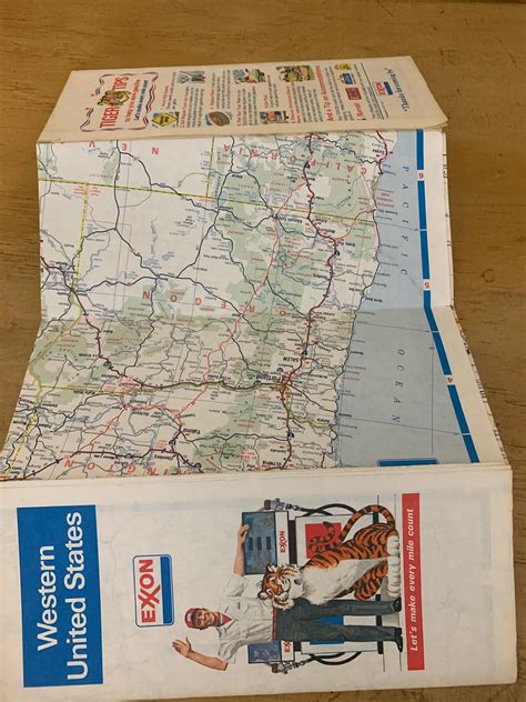Vintage Fold Out Map Of Western United States Exxon 1972 Etsy 日本