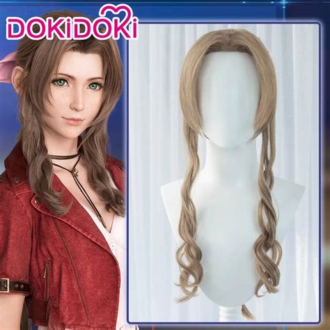 Dokidoki Game Ffvii Aerith Cosplay Wig Women Blonde Hair Final Fantasy