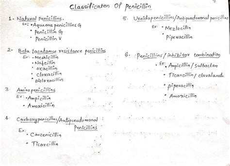 Classification And Stereochemistry Of Penicillin Antibiotics Drugs