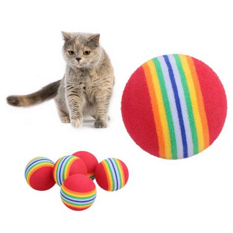 10pcslot Colorful Cat Toy Ball Interactive Cat Toys Play Chewing