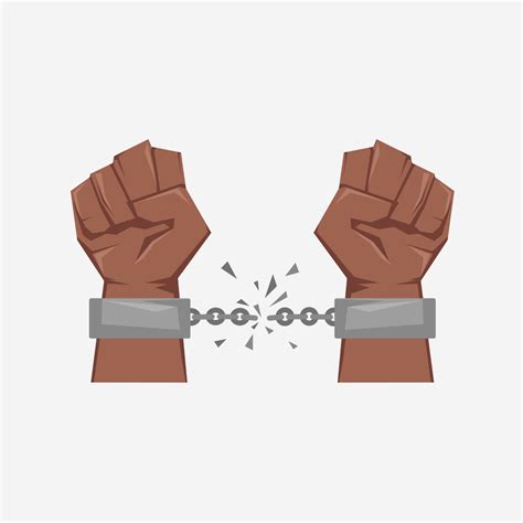 Black Hand Illustration Breaking Handcuffs Suitable For Freedom Day