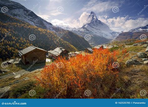 Matterhorn And Autumn Stock Image Image Of Panorama 162535785