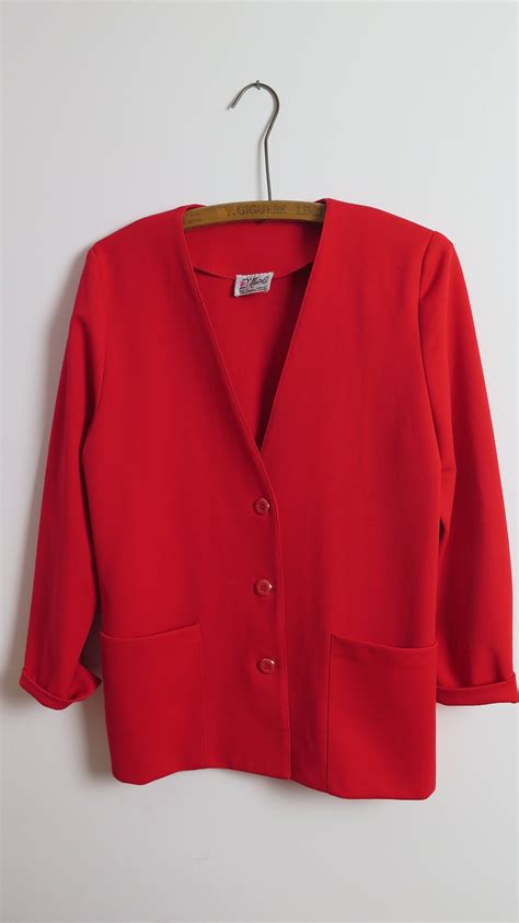 Vintage Red Jacket Made In Canada Etsy