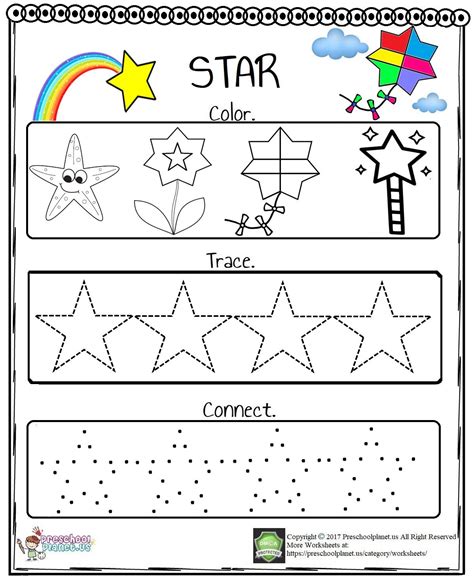 Star Worksheet Preschool Worksheets Shapes Worksheet Kindergarten