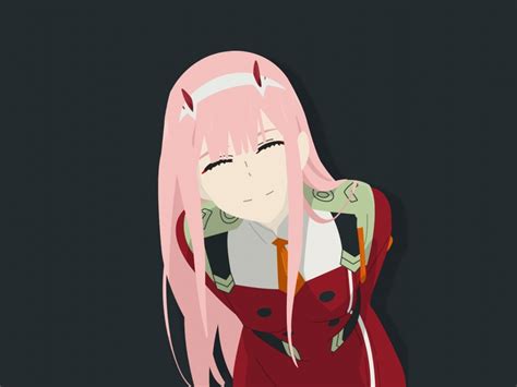 Info 596 wallpapers 768 mobile walls. Desktop wallpaper minimal, pink hair, darling in the franxx, zero two, hd image, picture ...