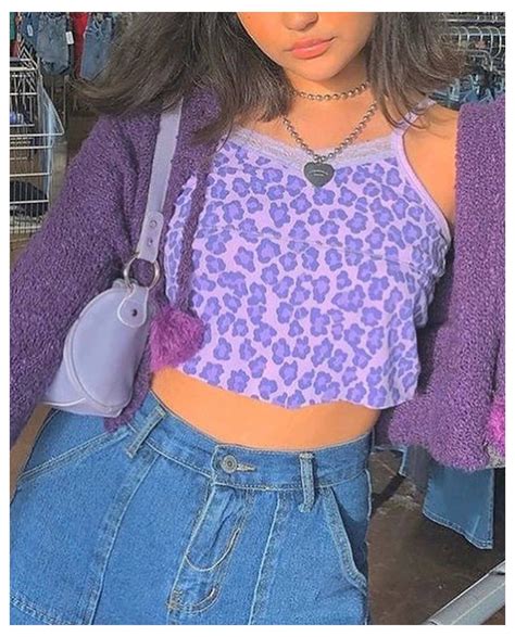 New Models Cardigan Aesthetic Girl Cheetah Print Thrifting Purple