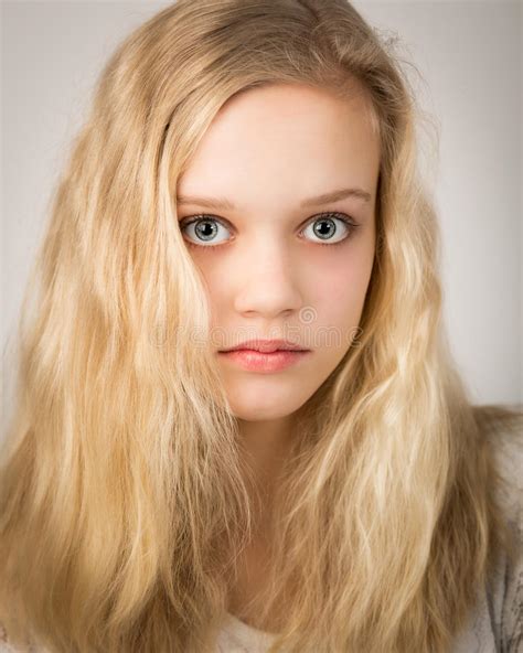 Beautiful Teenage Blond Girl With Long Hair Stock Photo Image Of