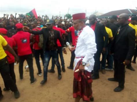 Nnamdi kanu, leader of indigenous people of biafra, ipob. Nnamdi Kanu On Top Of His Car Waving At His Supporters In ...