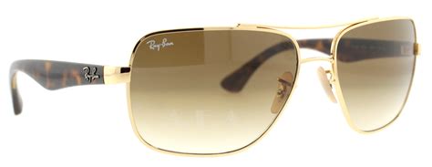 Ray Ban Rb 3483 001 51 Havana Gold Aviator Sunglasses 60mm Ebay