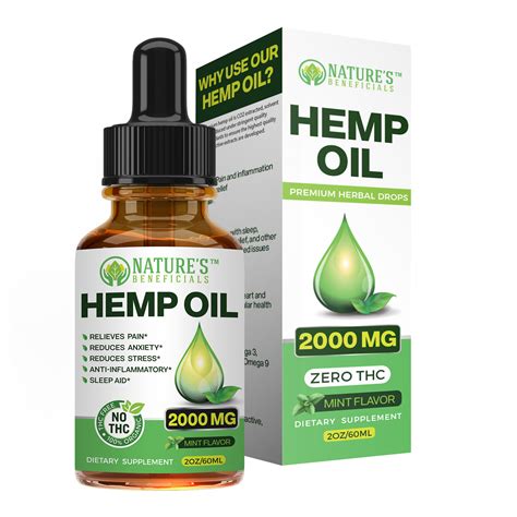 Organic Hemp Oil 2000 Mg Natures Beneficials