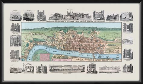 London England 1563 Vintage City Maps