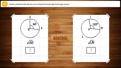Çemberde Merkez Açıları, Gördüğü Yayları ve Açı Ölçüleri Arasındaki