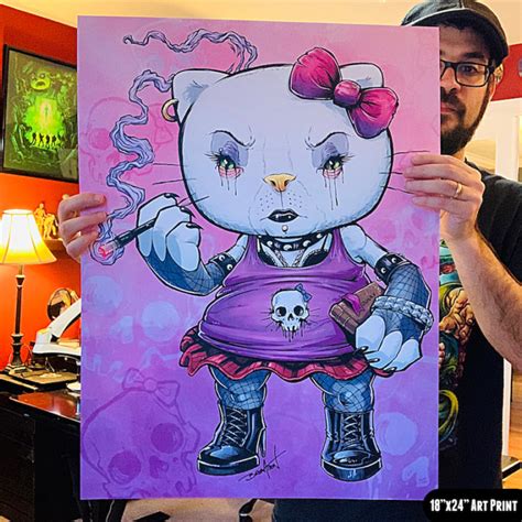 Goth Hello Kitty Flyland Designs Freelance Illustration And Graphic