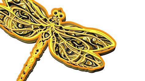 3d Dragonfly Design Dxf Svg Files For Cnc Laser Cutting Etsy