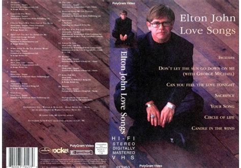 elton john love songs 1994 on polygram video united kingdom vhs videotape
