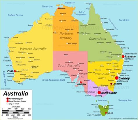 Large Detailed Map Of Australia With Cities And Towns Australia Map