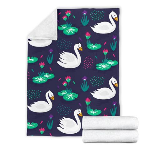 Swan Blanket Swan Duck Throw Blanket Swan Geese Fleece Etsy