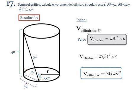 En El Gráfico Calcular El Volumen Del Cilindro Circular Recto Si Ap