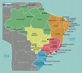 Grande mapa de regiones de Brasil | Brasil | América del Sur | Mapas ...