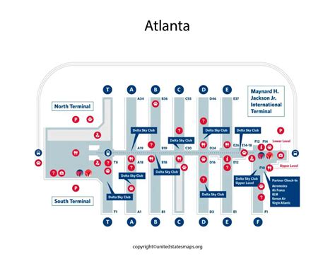 Atlanta Airport Map Map Of Terminals At Atlanta Airport