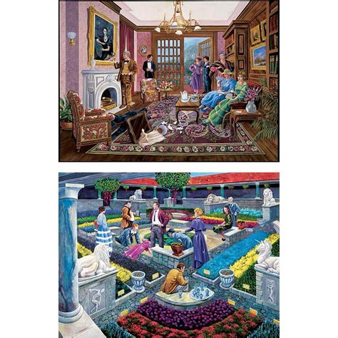 Set Of 2 Murder Mystery 1000 Piece Story Jigsaw Puzzles Bits And Pieces