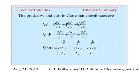 2 Vector Calculus Chapter Summary Ppt Powerpoint