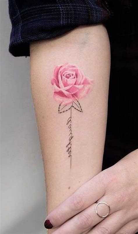 Pretty Feminine Rose Script Forearm Tattoo Ideas For Women Pretty