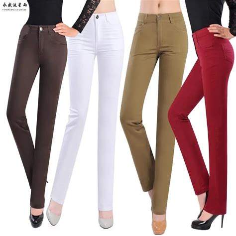 Free Shipping Autumn Female Business Casual Straight Pants Women Candy Color Slim Western Style