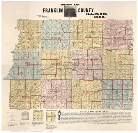 Franklin County Illinois 1900 Old Map Reprint Old Maps