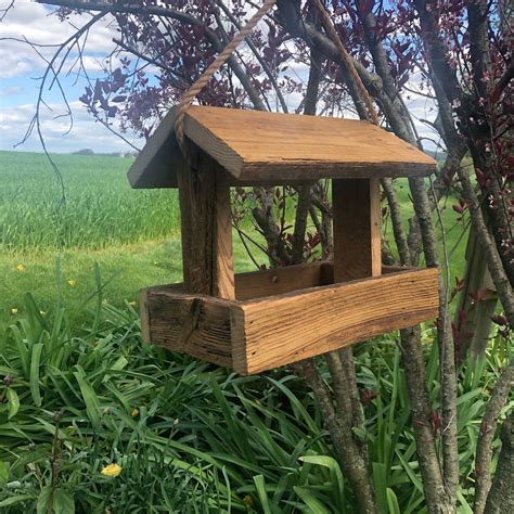 Simple Rustic Bird Feeder Hand Made From Reclaimed Wood Etsy