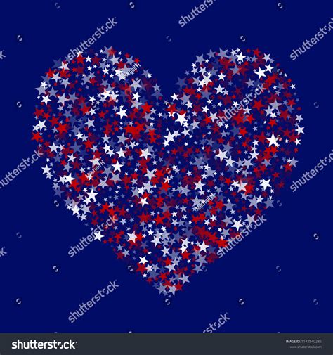 Heart Stars Confetti Colors American Flag Stock Vector Royalty Free