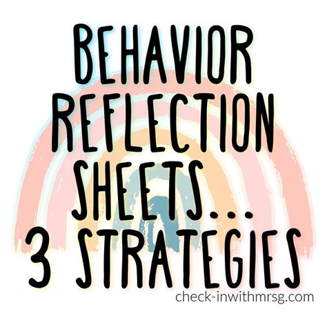 3 Ways To Use Behavior Reflection Sheets