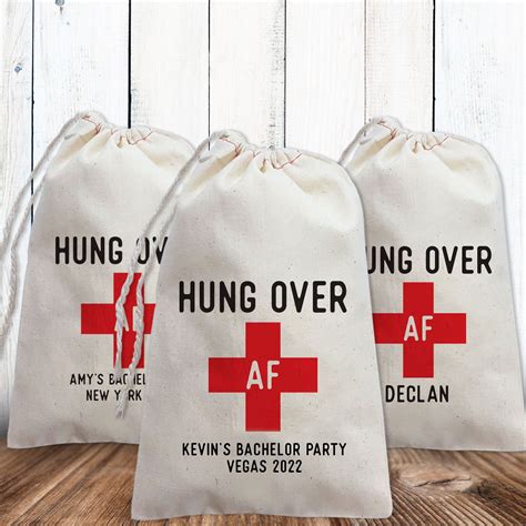 Custom Hangover Kit Bag Hungover Af Funny Bachelorette Party Etsy