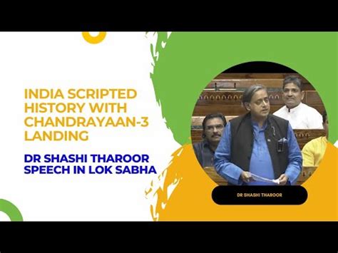 India Scripted History With Chandrayaan Landing Dr Shashi Tharoor S