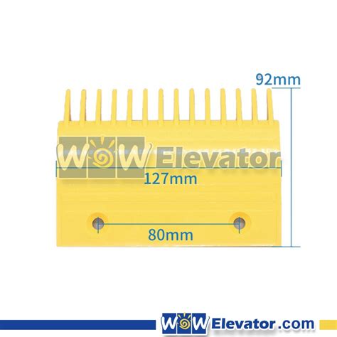 Original Escalator Comb Plate Yellow Plastic Length 126mm Width 90mm Install Size 80mm 14t