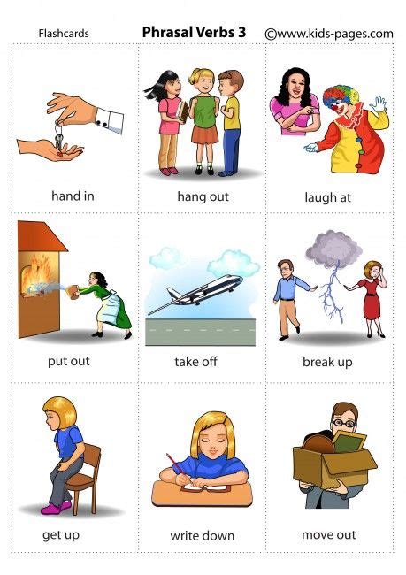 Phrasal Verbs 3 Flashcard Kids English English Learning Spoken