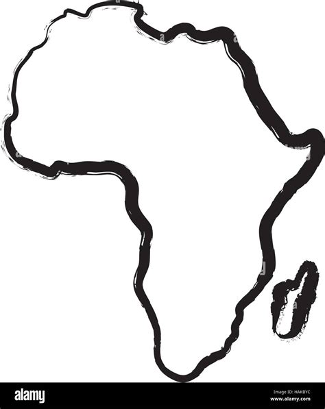 Africa Map Silhouette Icon Vector Illustration Graphic Design Stock