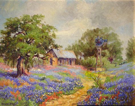 Santa Duran Bluebonnet 49 Texas Art Vintage Texas Paintings